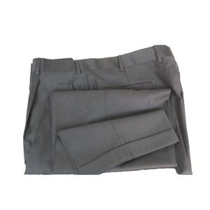 ZILLION Mens Pant Made In Italy Black Pleated Cuffed Lined All Wool Waist 38x28